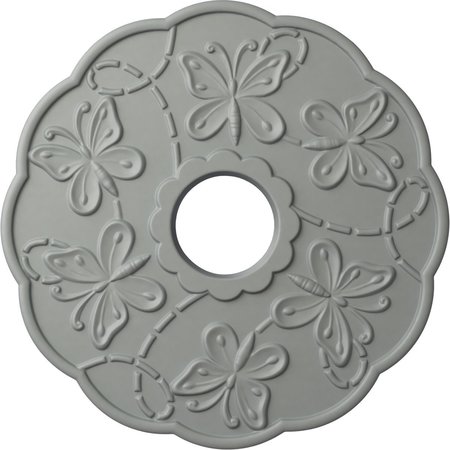 EKENA MILLWORK Terrones Butterfly Ceiling Medallion (Fits Canopies up to 3 7/8"), 17 7/8"OD x 3 7/8"ID x 1"P CM17TS